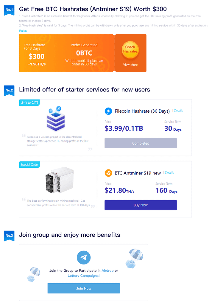 oxbtc free hashrate for new users
